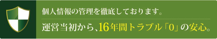 個人情報の管理を徹底しております